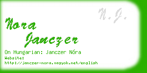 nora janczer business card